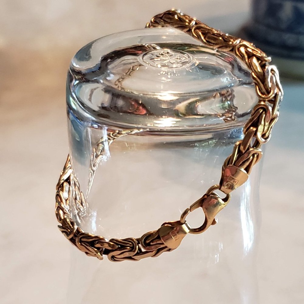 14k Solid Gold Italian Byzantine Bracelet - Picture 2 of 6
